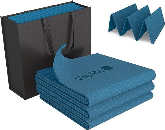 Yoga Mat, Folding Yoga Travel Mat with TPE Material Non Slip Double-Sided