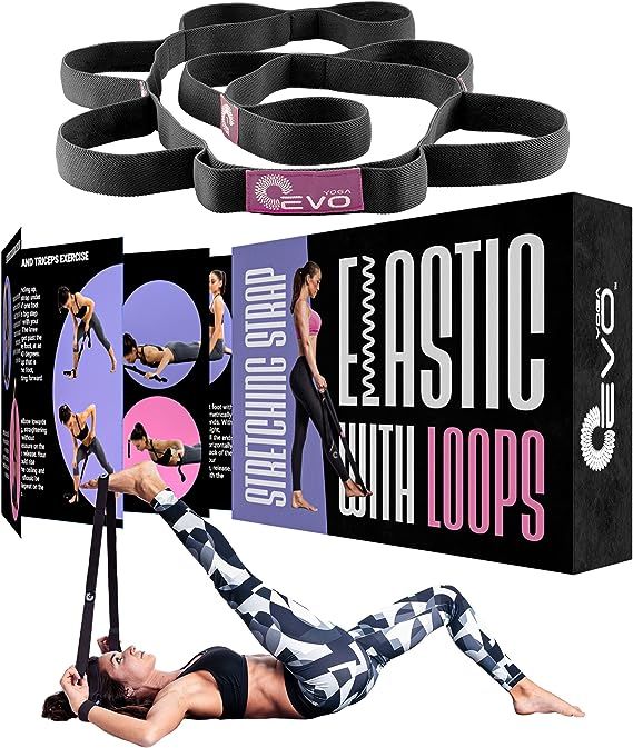 Exercise Band with Loops for Physical Therapy Yoga, Exercise and Flexibility Elastic Fitness Stretch Band
